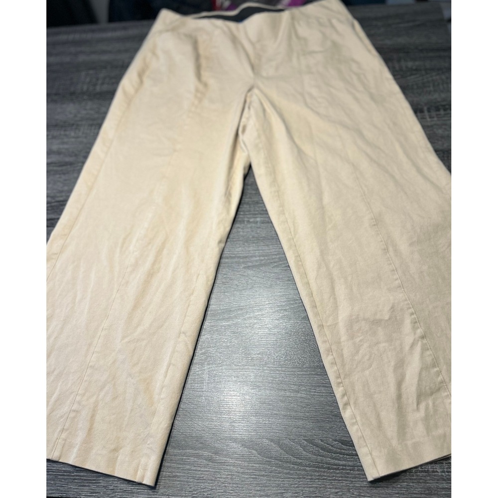 Old‎ Navy High Rise Wide Leg Pants Womens XL Khaki Elastic Waist Casual